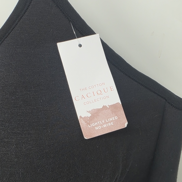 Cacique Intimates 48DDD Bra Lightly Lined No Wire Front Close Blue Black Color - Picture 4 of 5